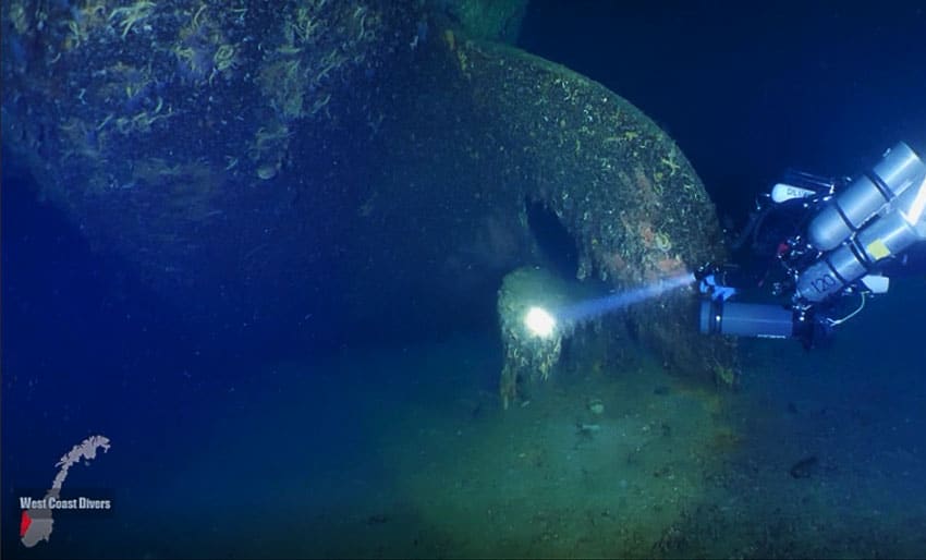 The wreck of a steamer from 1940 has been found in Norway