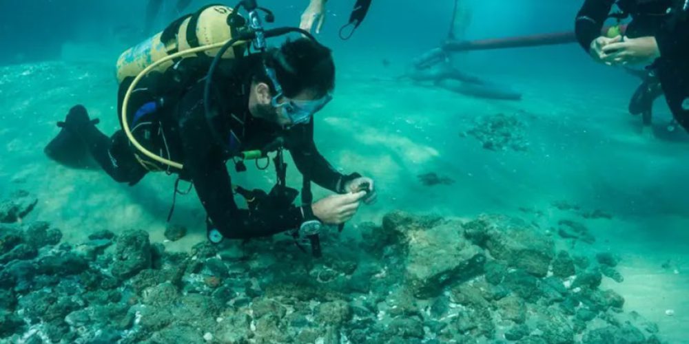Archaeologists examined a submerged settlement off the coast of Israel