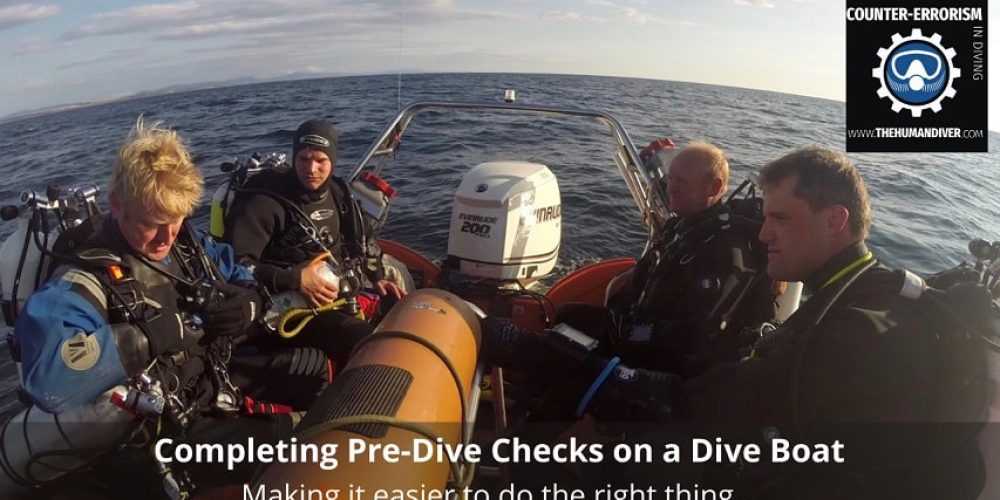 Carrying out a pre-dive check on a diving boat