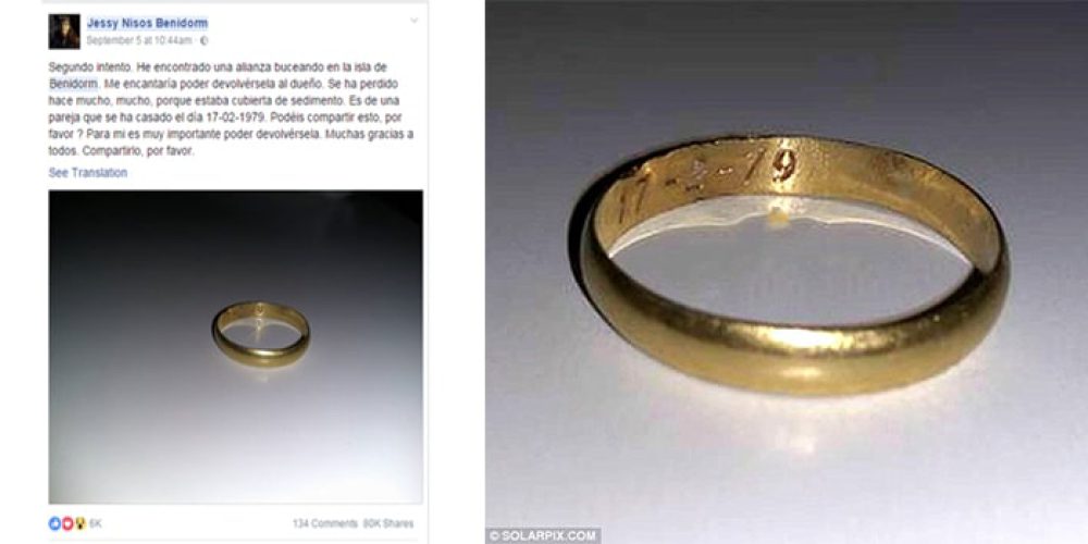 Drowned wedding ring returned to owner after 37 years!