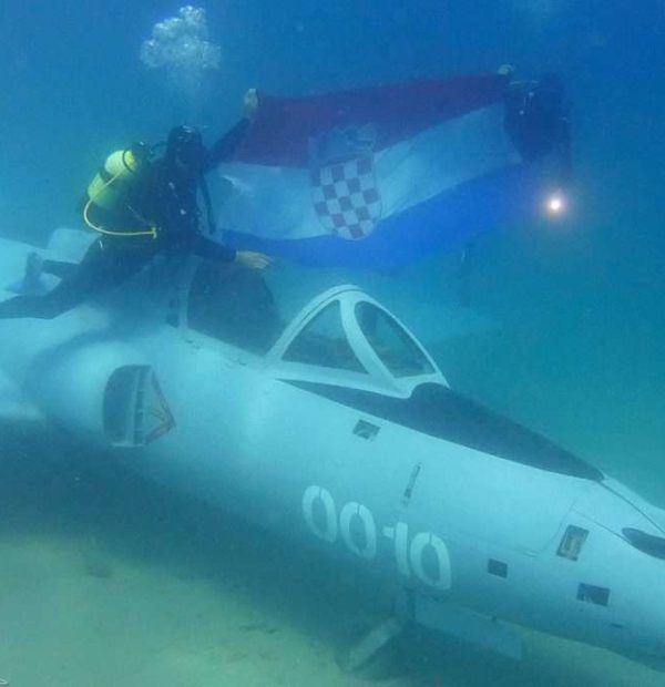 Military aircraft Soko J-21 Jastreb Croatia's newest artificial reef