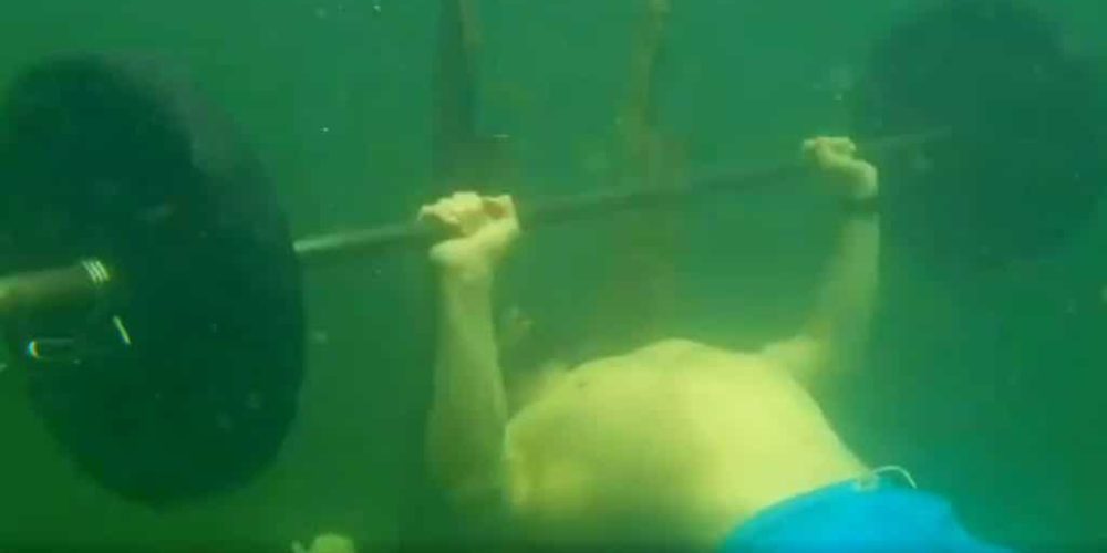 New Guinness record for underwater bench press – video