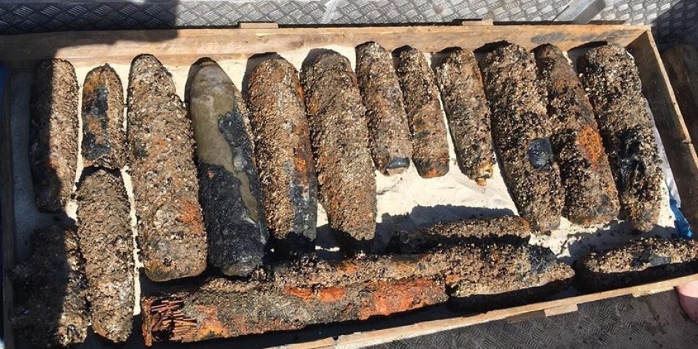 Several hundred World War II shells recovered from Baltic wreck