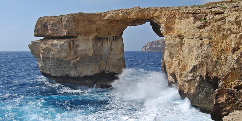 The Azure Window rock arch collapsed on the island of Gozo