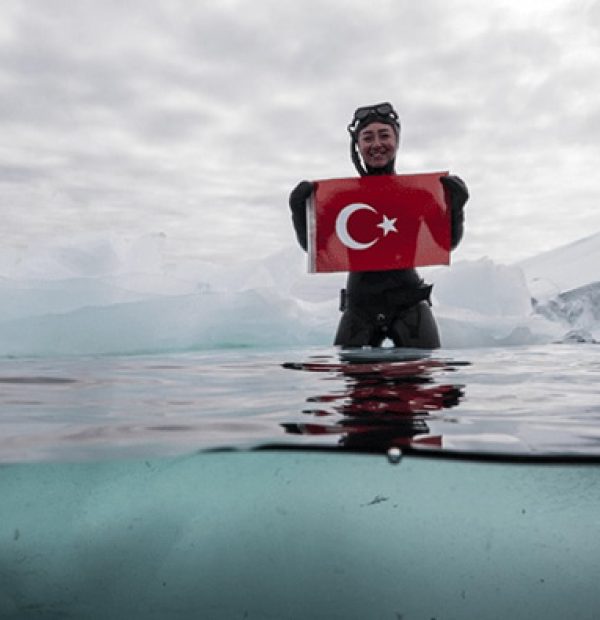 Turkish freediver Sahika Ercumen dives in Antarctica